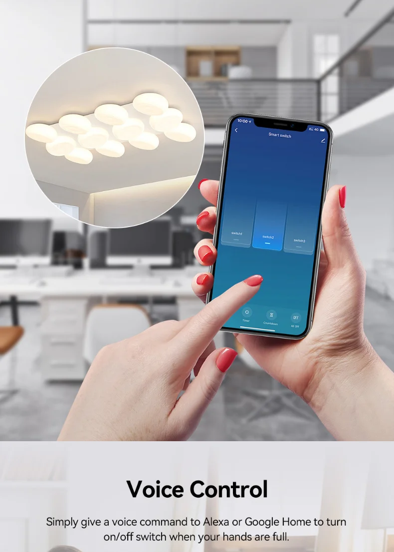 EU 1/2/3 Gang Tuya WiFi Smart RF433 Remote Control Touch Panel Wall Switch Support Voice Control