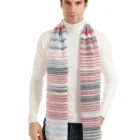 Gray Factory Price Custom Comfortable 100% Polyester Gray Red Scarf For Man