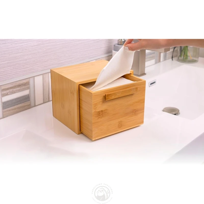 ODM Portable Bamboo Disposable Face Towel Storage Box With Anti-slip Mats Multi-style Bamboo Disposable Makeup Remover Wipes Box