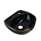 Washing Shampoo Bowl White And Black Salon Equipment Hair Washing Ceramic Shampoo Basin Bowl