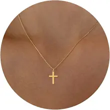 2023 trending Stainless steel 18K gold single layer cross pendant necklace Necklace for Women