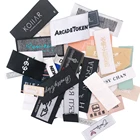 Label Design Factory Custom Polyester Woven Label Design Name Weaving Clothing Label Logo