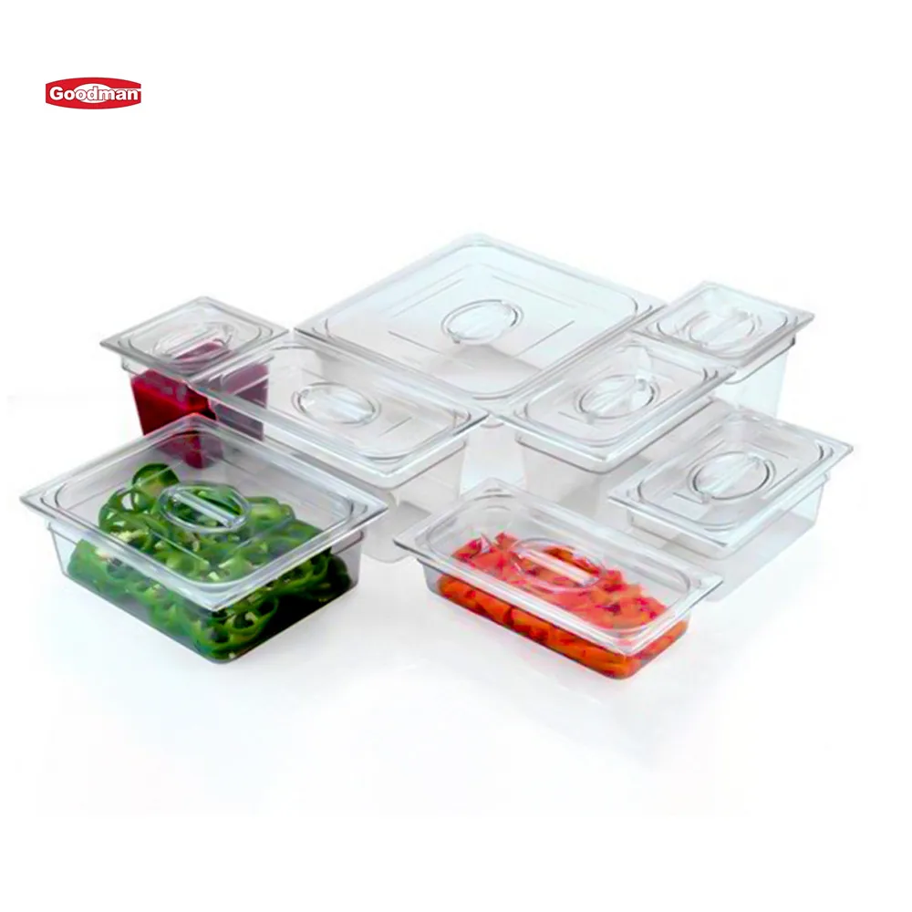Catering equipment square plate hotel kitchen accessories plastic chafing dish insert pans gastronome gn pan
