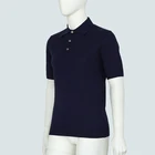 T-shirt Wholesale 90% Wool 10% Cashmere Men's T-shirt Collar Half Button Short Sleeve