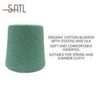 Silk Yarn Spun Viscose Yarn Factory Price 55%Organic Cotton 40%Livaeco Viscose 5%Tussan Silk Spun Yarn 2/38nm