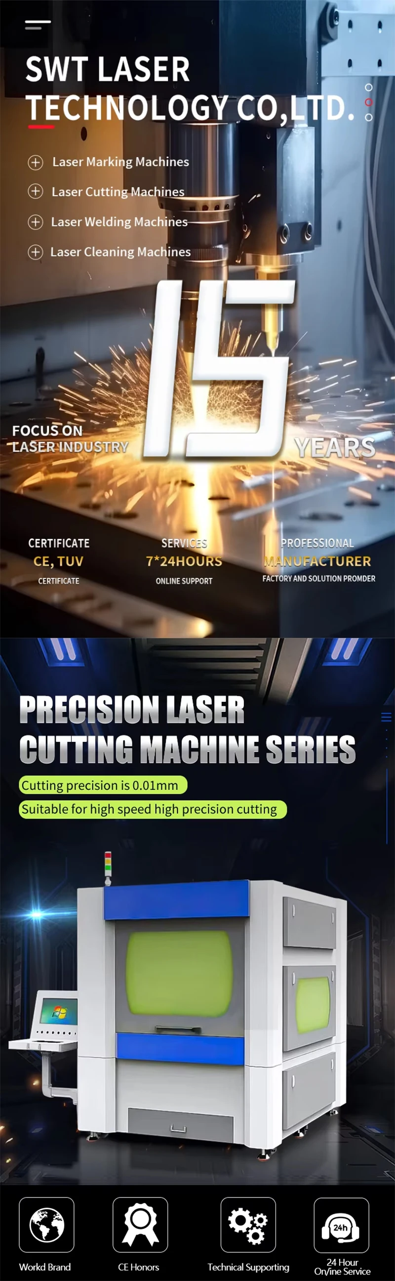 SWT High Precision CNC Infrared Fiber Picosecond Laser Cutting Machines Glass Sapphire Engrave Plexiglass Tempered Cutter Metal