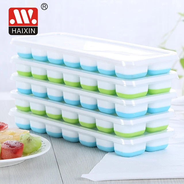 Haixing Chinese Manufacturer 14 grids fancy ice cube tray PP TPE BPA free  ice cream tray