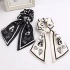 Accept Customized Elastic Hair Tie Custom Bandana Personalized 100% Satin Poly Printed Hair Scrunchies