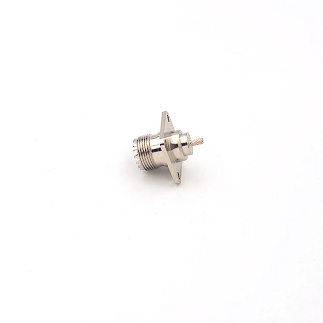 UHF Crimp Type 4 Hole Flange PL259 Female Connector for RG316 RG400 RG174 RG178 Caoxial Cable