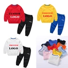 Boys Custom Logo Wholesale 2-8 Years Kids Clothes 2 Piece 100% Cotton Children's Casual Sports Boys Clothing Sets