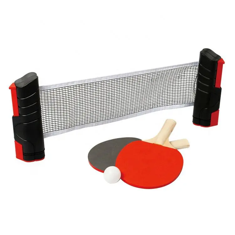 Hot selling retractable table tennis net set play any where portable table tennis set with retractable net for pingpong table