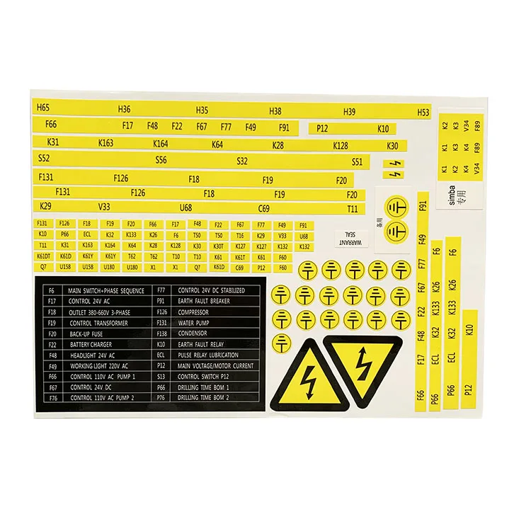 PP Label Fire Resistant Sticker Multifunctional Panel lexan polycarbonate Label Voltage indication warning label