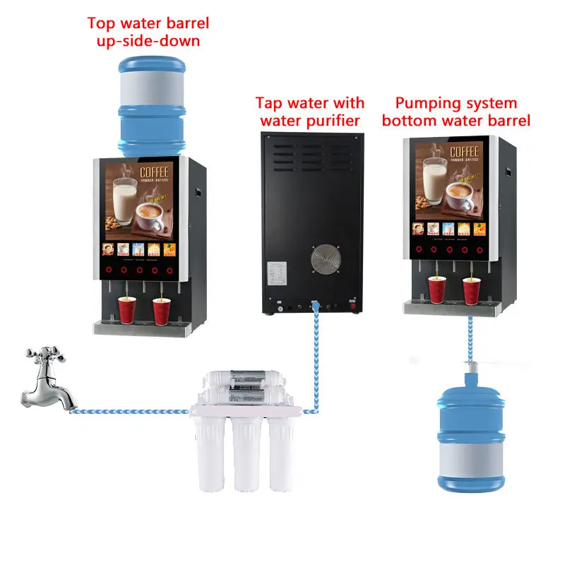 4 in 1 business smart hot fully automatic coffee vending machine-16