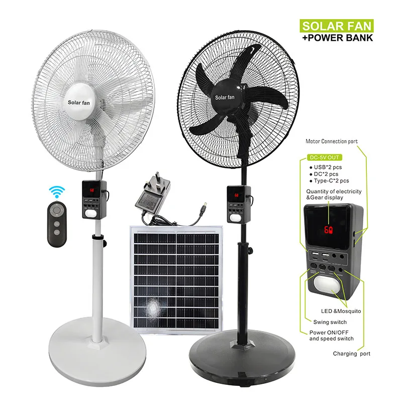 Rechargeable Solar Stand Fan, 12V, 25W - detail 2