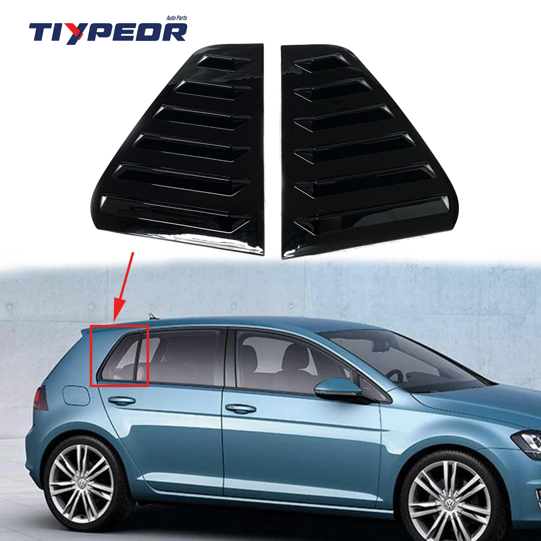 product high quality window louver shutter for volkswagenn golf 7 louvers rear side vent cover trim modified body kits-3
