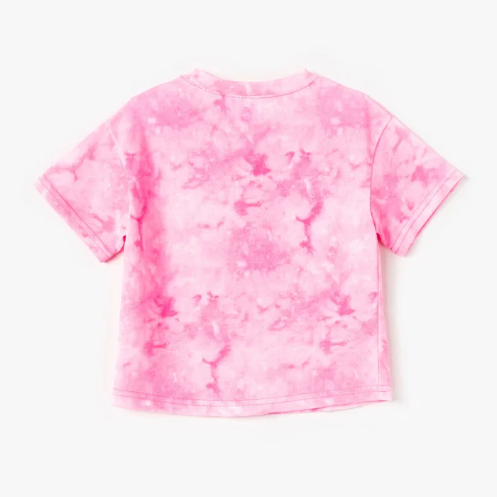OEM Fashion Hot Selling Girls Kid Tie Dye T Shirt Tops Summer Short Sleeve Grils' T-shirts