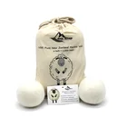 Laundry Ball Organic Wool Natural Fabric Softener Balls White Reusable Laundry Wool Dryer Balls