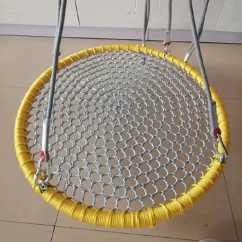 Outdoor Nest Round Swing Easy Install Flying Saucer Web Circle Swing Adjustable Ropes Factory Directly