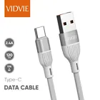 Charger Elegant Aluminum120cm 2.4A Quick Charging Type-C Data Cable TPE Material VIDVIE CB487t USB C 12W Charger Line
