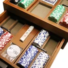 Chip Set Poker Chip Box Original Design Drawable Wooden Poker Chip Set Box Wooden Rack Cabinet