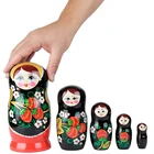 Dolls Wooden Family Handwork Material Unpainted DIY Natural Inflatable Paint Wood Russian Dolls