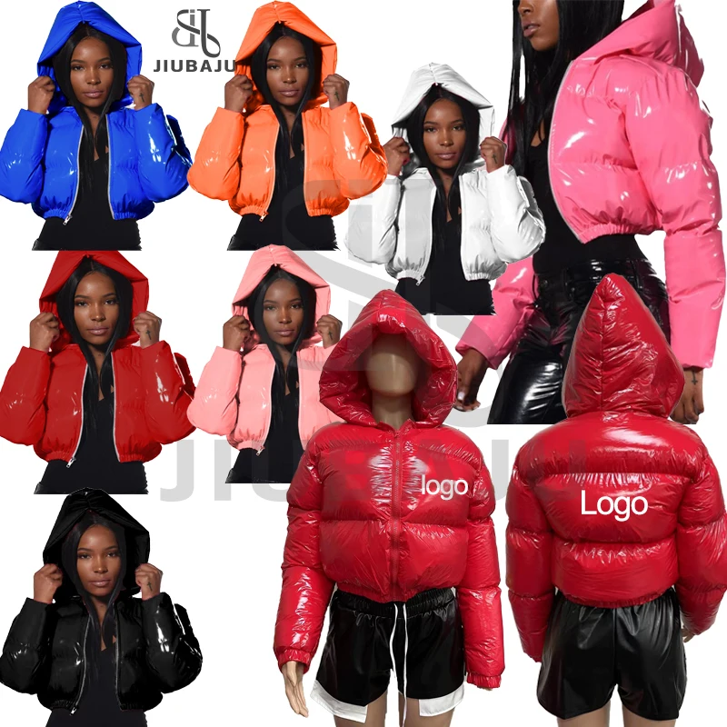 Fashion Glossy Bubble Casual Solid Hooded Club Down Jacket For Women Winter Zip Thick Puffer Jackets - Buy Parka Puffer Women,Winter Coat Puffer Jacket For Ladies Cropped,Woman Bubble Down