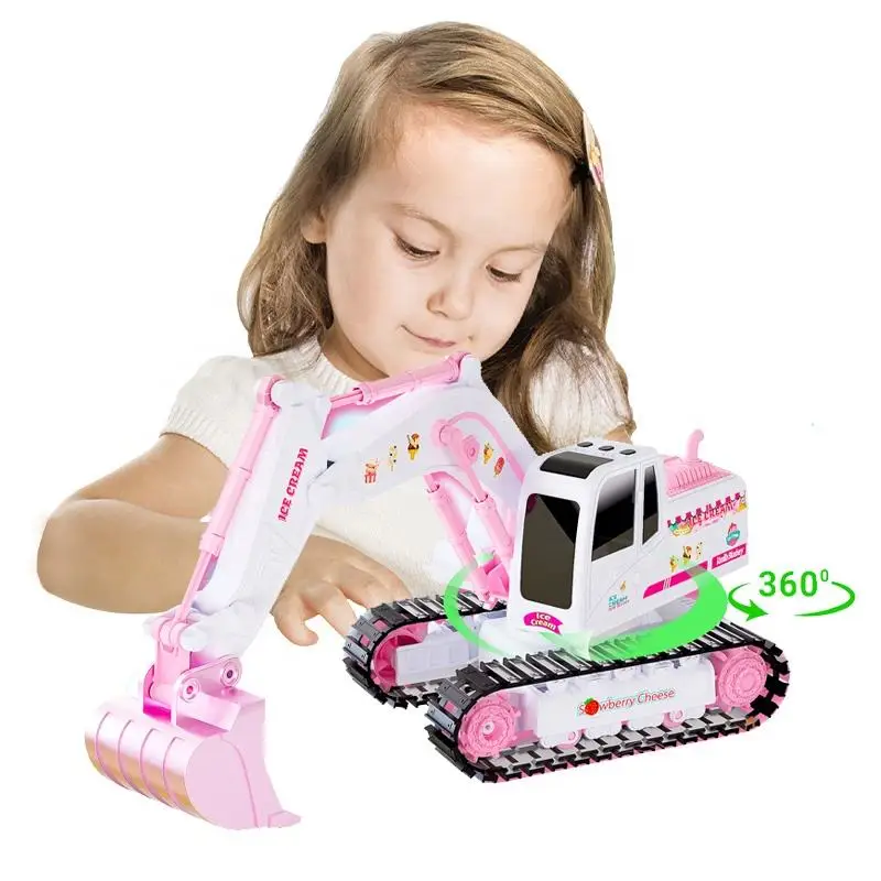 Remote Control Excavator Toy for Boys and Girls Charging 2.4G Frequency 6-Channel Remote Control Light Music Alloy Excavator