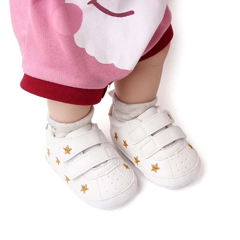 Directly Baby Shoes Factory Hot Selling Soft PU Leather Non-slip White Baby Sport Shoes Walking Shoes manufacture