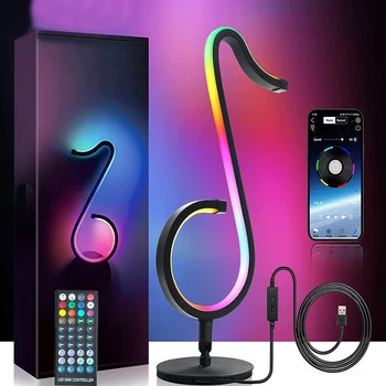 APP BT Remote Control Musical Note RGB Symphony Atmosphere Table Simple Bedroom Bedside Lamp Night Table Lamp