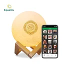 Mp3 Player Equantu SQ168 New App Control Islamic Songs Mp3 Moon Lamp Speaker Quran Player
