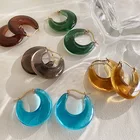 Vintage Jewelry Vershal Vintage Colorful Gold Plated Hoop Resin Arcylic Earrings Jewelry For Women
