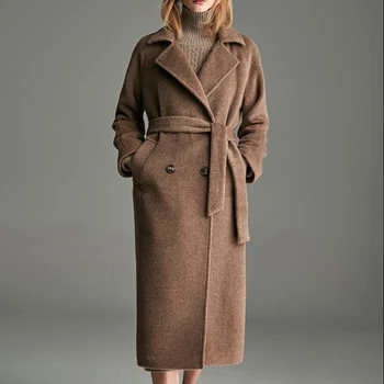Latest Design Custom Long Ladies Winter Fleece High Quality Woman Wool cashmere handmade Women's coats