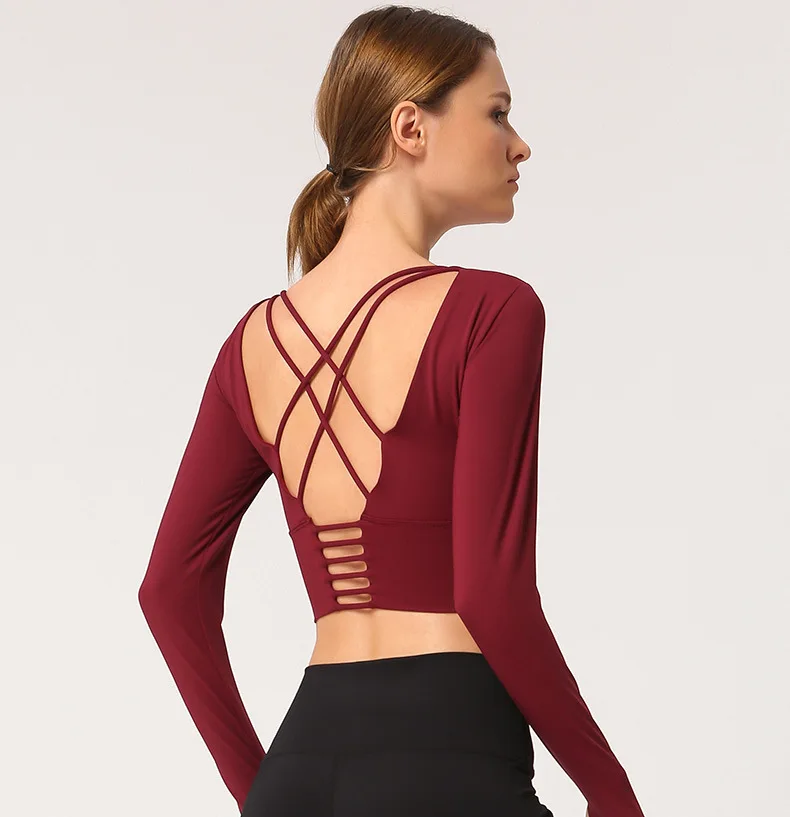 Long Sleeve Crop Top Compression Yoga 