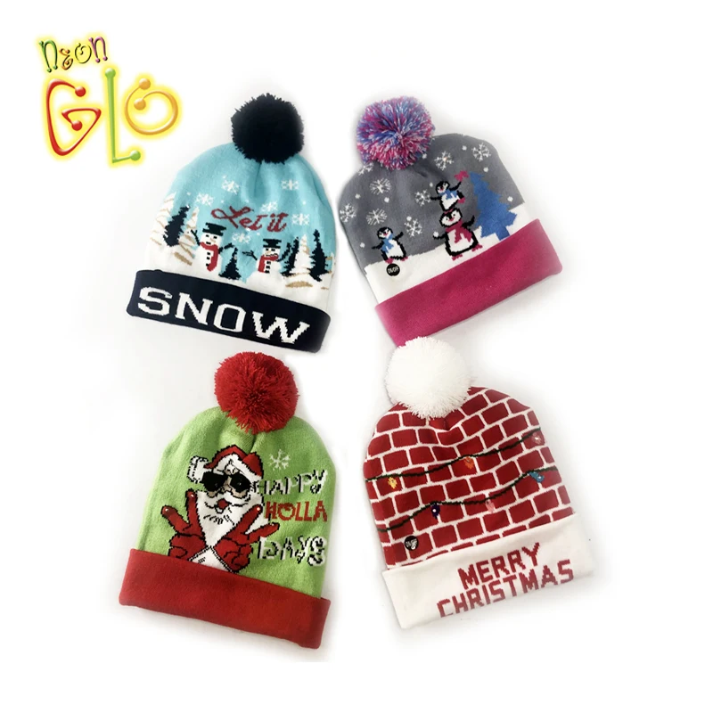Christmas Light Up Long Knitted Hat 