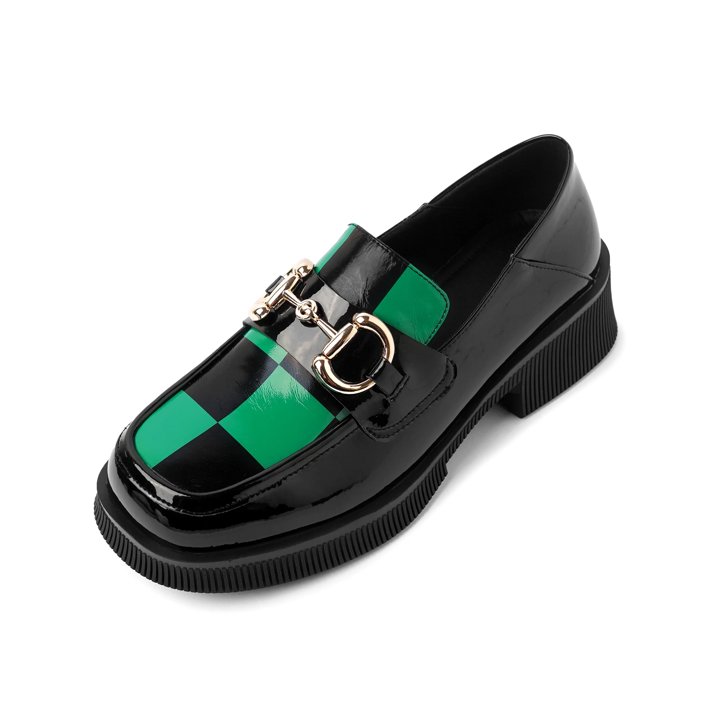 Checkerboard Platform Loafers Women 