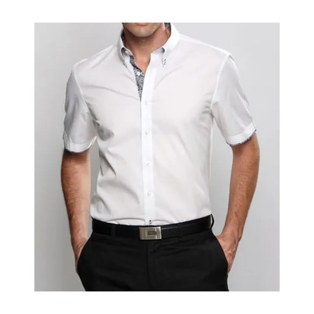 mens poly cotton short sleeve shirts