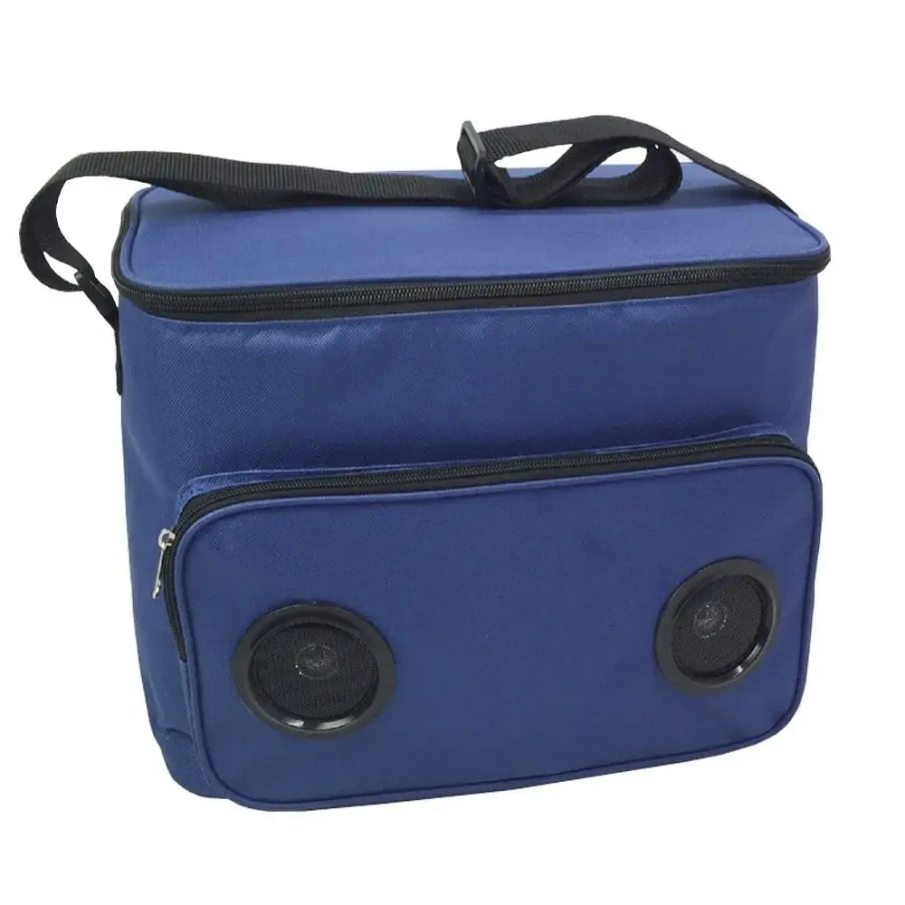 Promotional customized colorful insulated  non woven cooler bag with speaker  for lunch box, beach bags