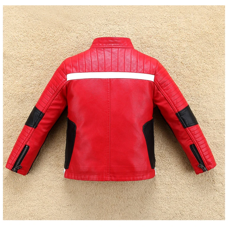 2022 Spring Pu Leather Boys Jackets Waterproof Children's Coats Teenage