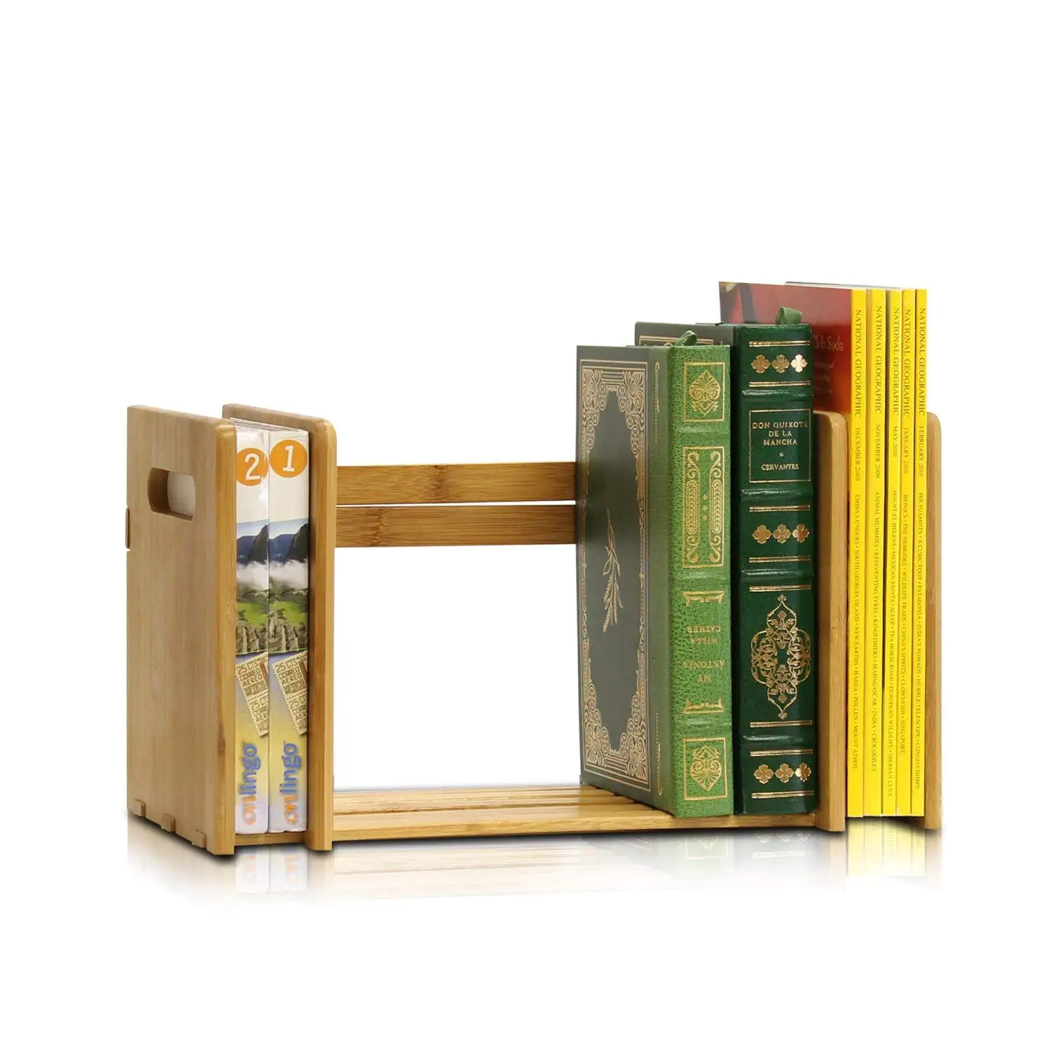 product modern design bamboo desk storage organizer bookshelf display rack for home office living room-3