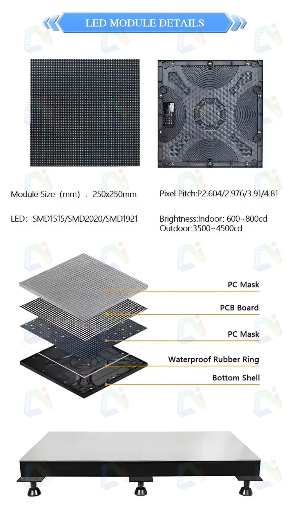 Control System Hot Sale P3.91 LED Video Wall Dance Smart Floor Tile Display Screen 3D Dance Floor DJ Booth Standing Led Display manufacture