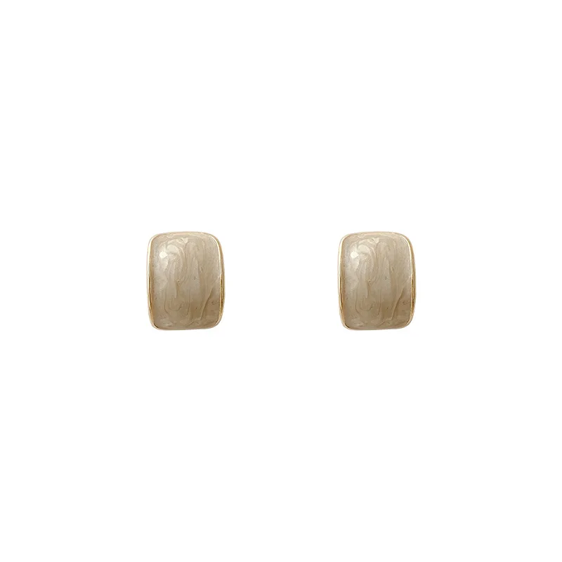 exquisite small square earrings female 2022 year new trend temperament simple cold wind ear studs