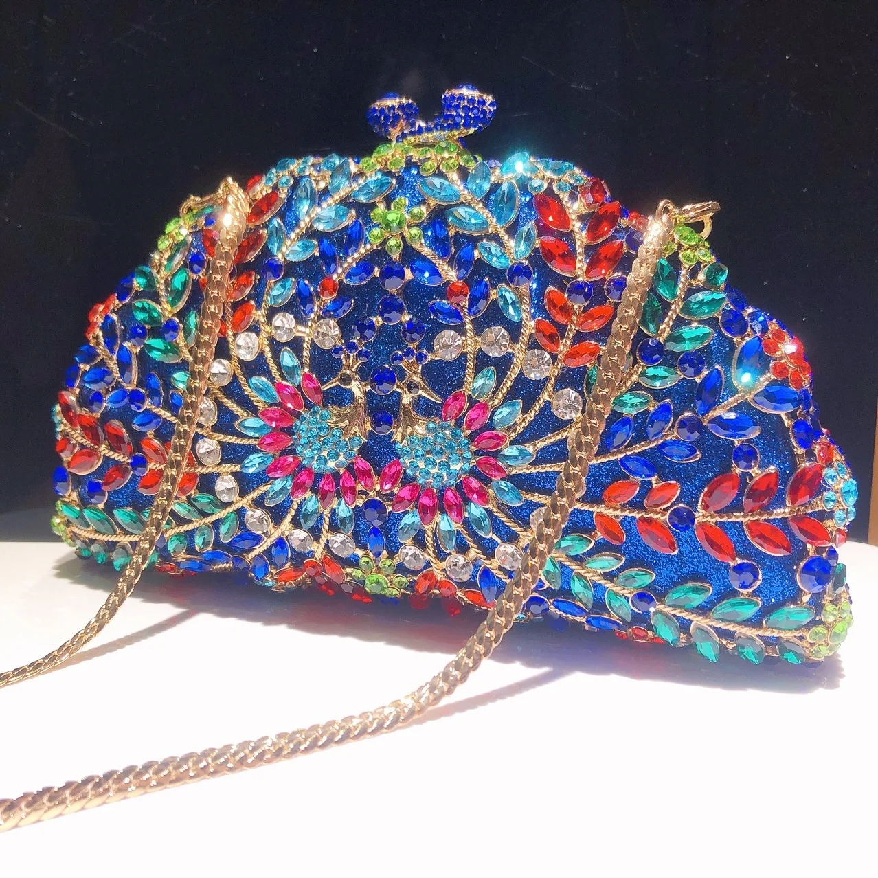 Amiqi MRY112 Purse Rhinestones Clutch Ladies Crystal Evening Party Bag for Women Luxury Handbags Magenta Color Wedding Purses