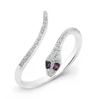 Ring Snake Snake Gmenel Hot Sale Jewelry Ladies Gold Plated Blue Ruby Stone Adjustable Ring Snake