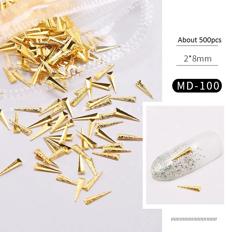 Patch Crescent Square Sticker Decoration Accessories Nail Rivets Nail Diamond Jewelry Metal Opp Bag 3d Nail Art DIY Decoration