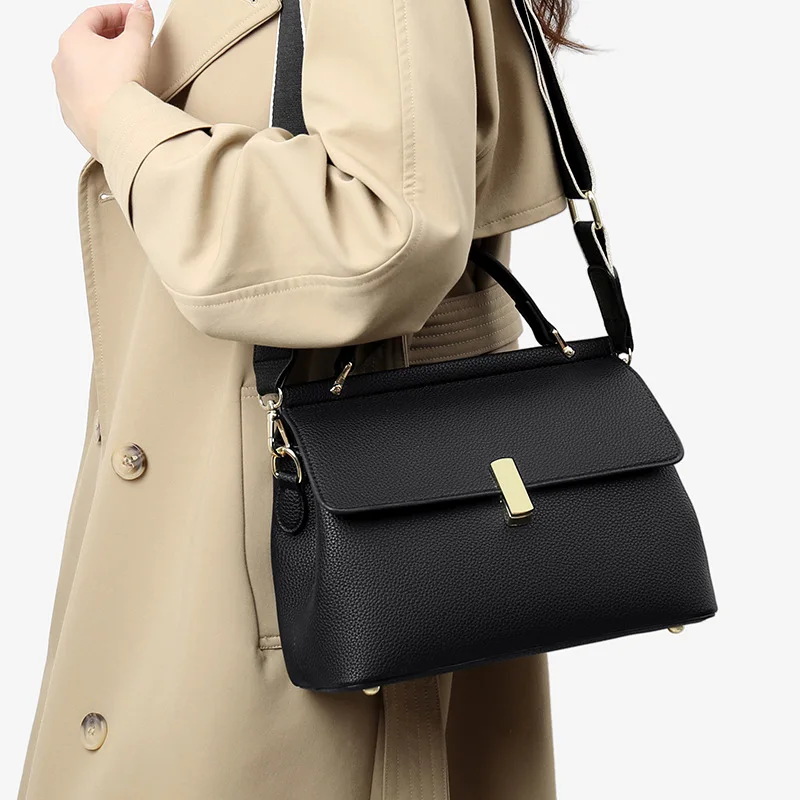 Women's Top Handle Handbags Single Shoulder Satchel Bag Leather Crossbody Bag Women Leather Shoulder Bag