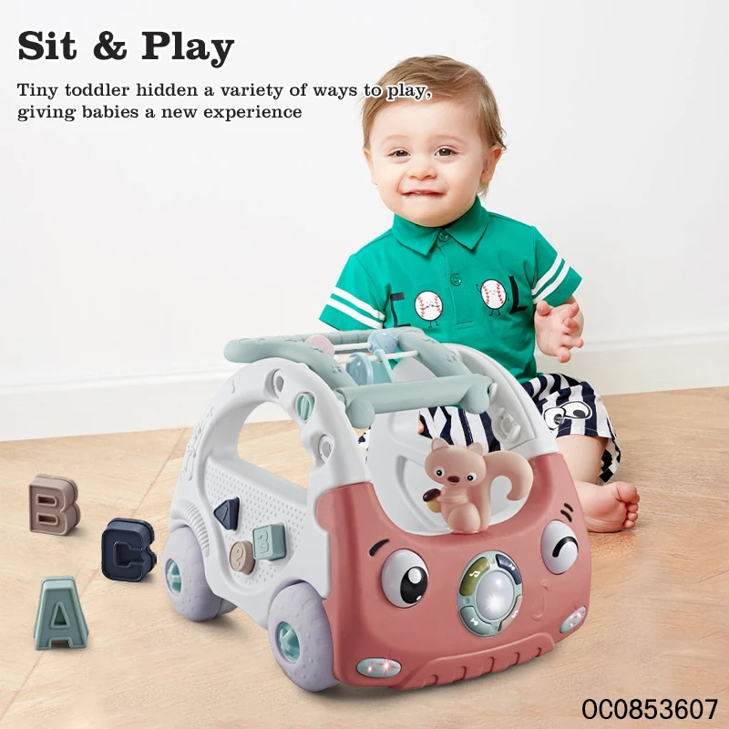 Baby early education anti-rollover kids baby trolley walker with music