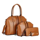 Bag 4 In 1 Fashion Shoulder Bag 2021 Women Pure Color Pu Leather Tote Bag Women Cheap Handbag Set