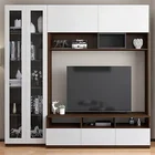 Entertainment Tv Wood Fame Glass And Lacquered Wood Stand TV Entertainment Unit Cabinet