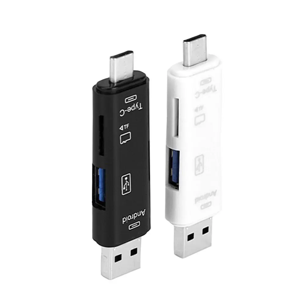 5-in-1 Type C OTG TF Card Reader With USB For PC USB3.0 & Phone SD TF Adapter 