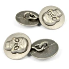 Skull Button Embossed Skull Logo Alloy Sewing Shank Button For Clothes
